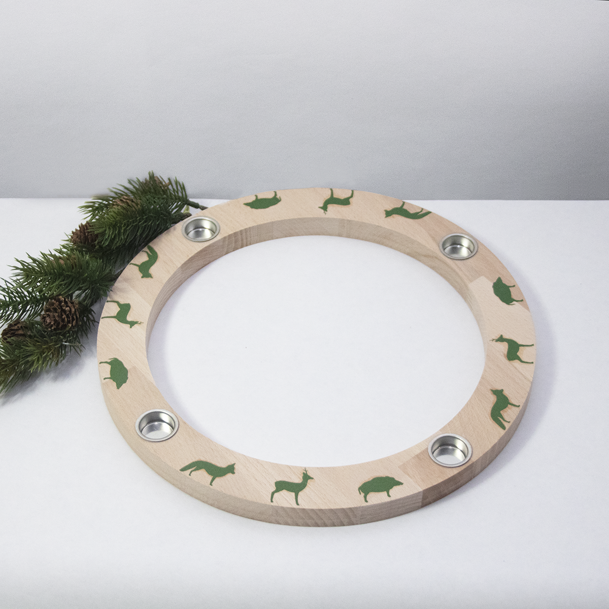 Adventskranz Waldtiere
