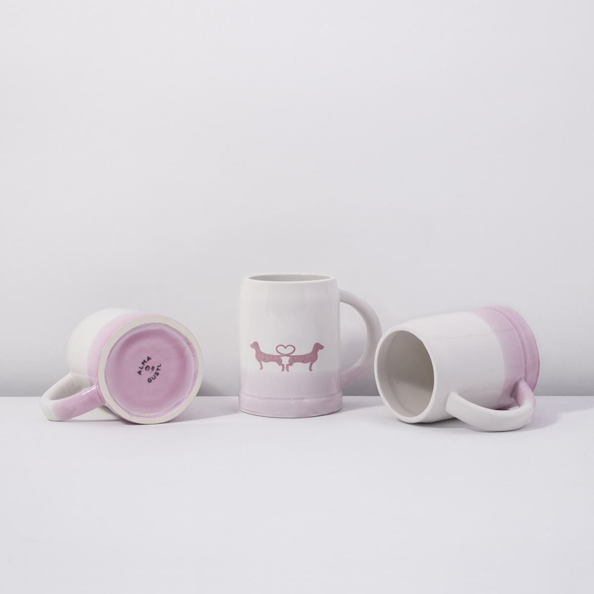 Bierkrug Dackelliebe Rose