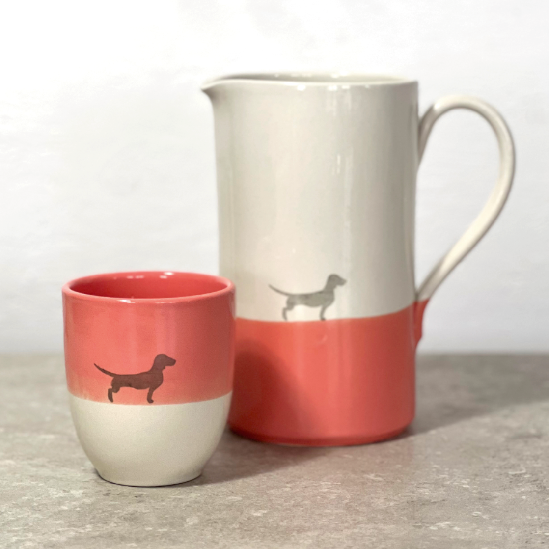Becher Dackel Peach