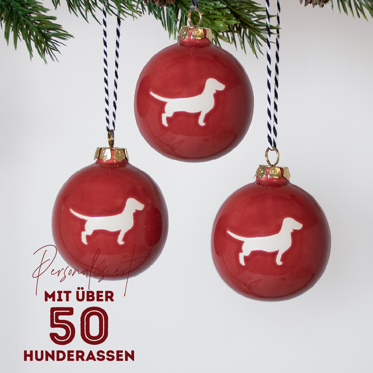 Christmas tree bauble dachshund sand large