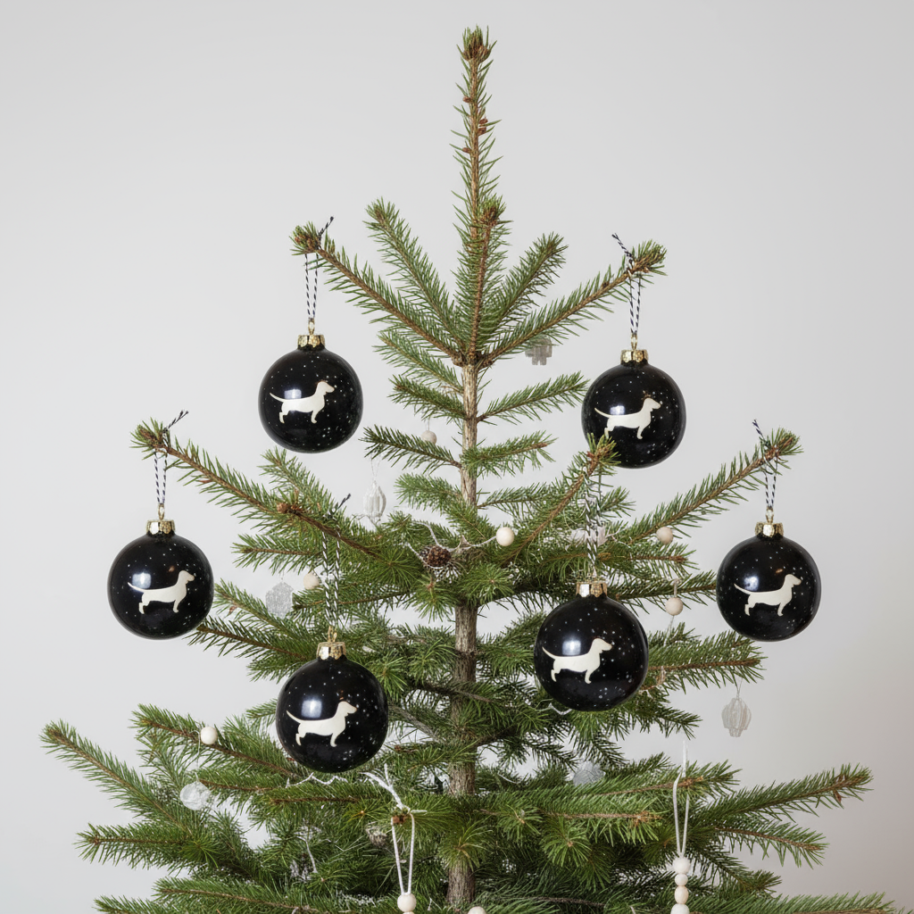 Christmas tree bauble dachshund sand large