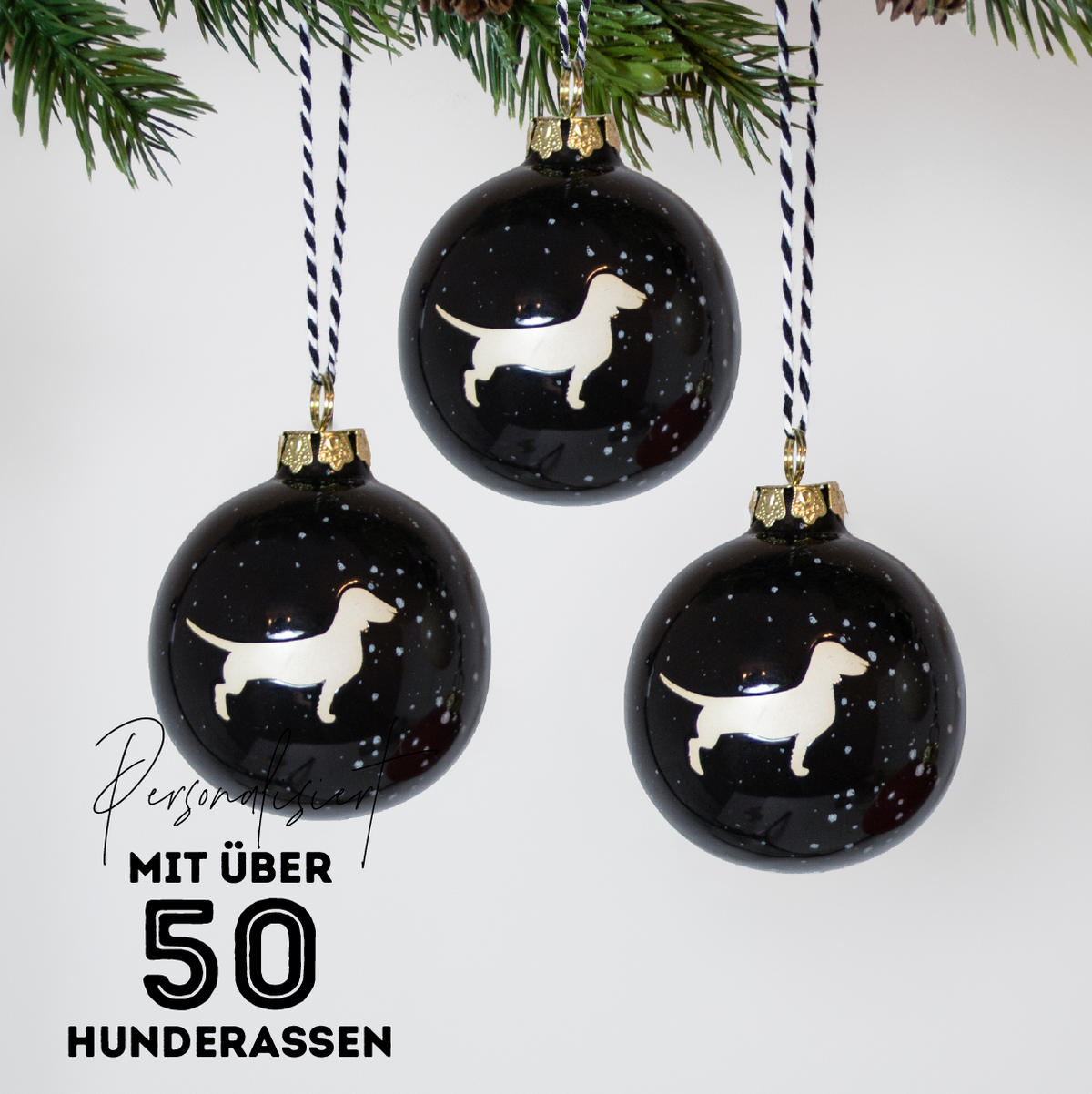 Christmas tree bauble dachshund sand large