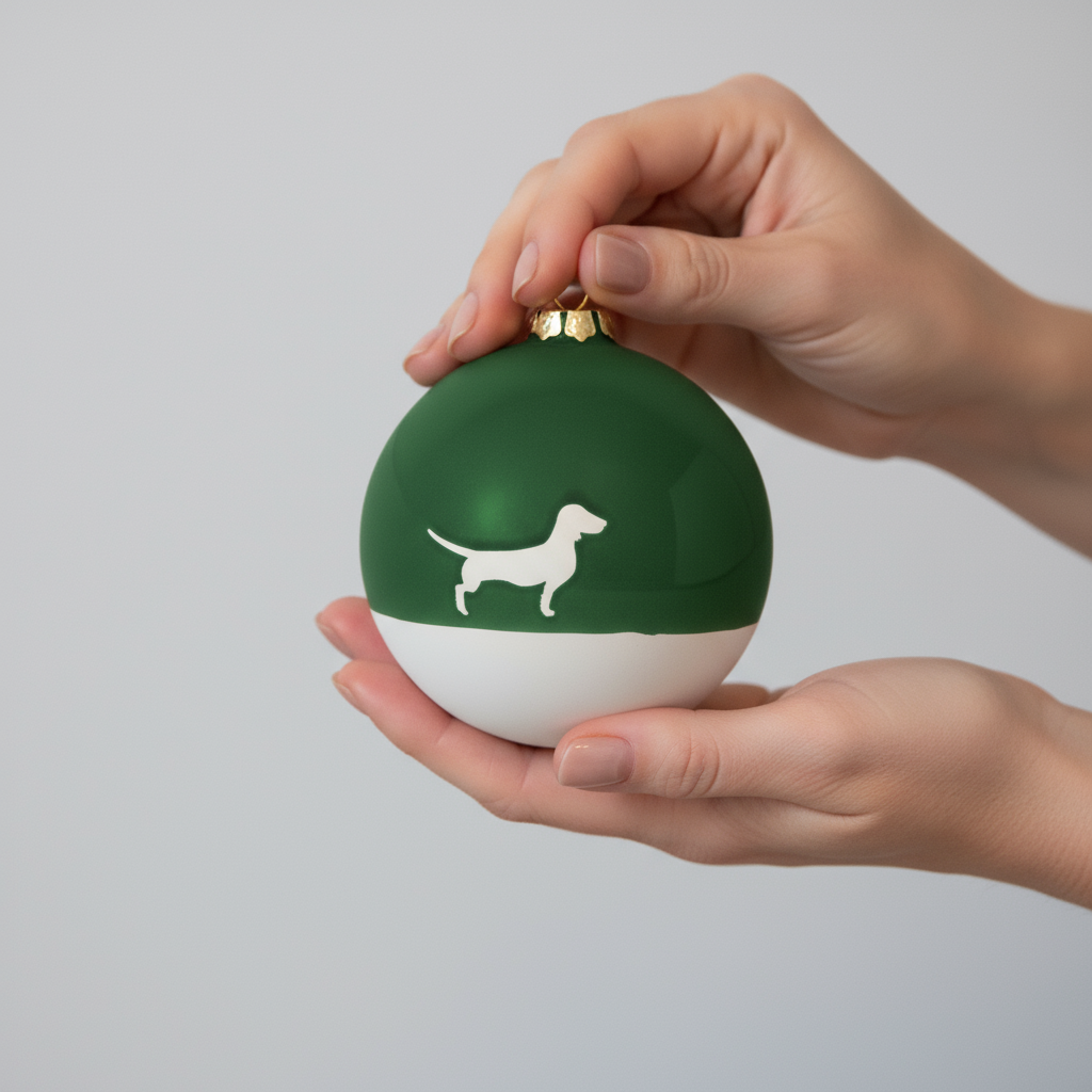 Christmas tree bauble dachshund sand large