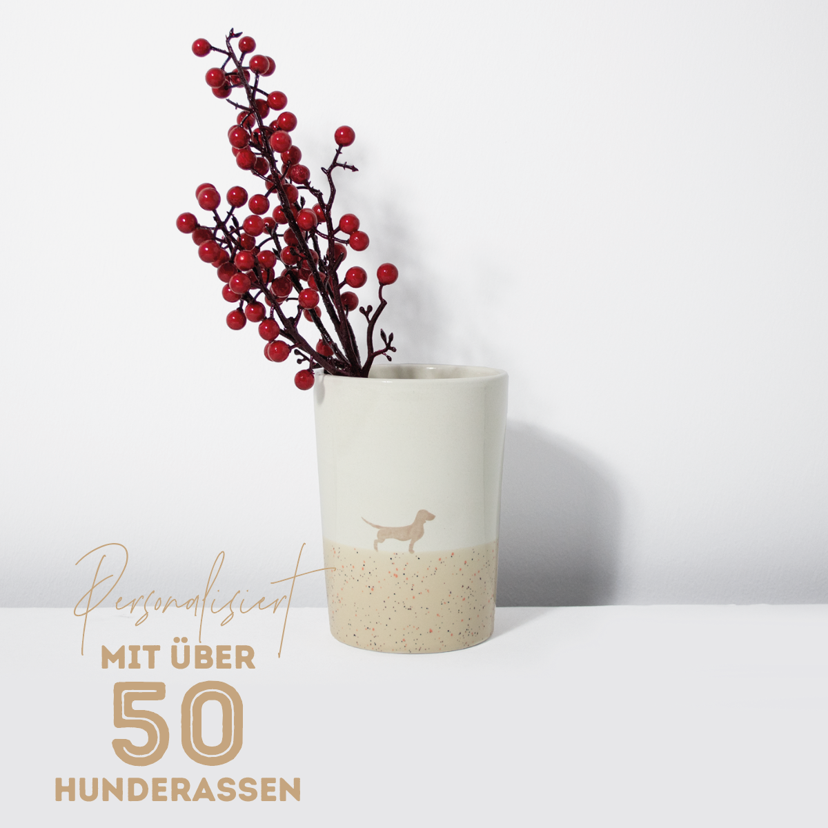 Vase 16 Lieblingshund Sand