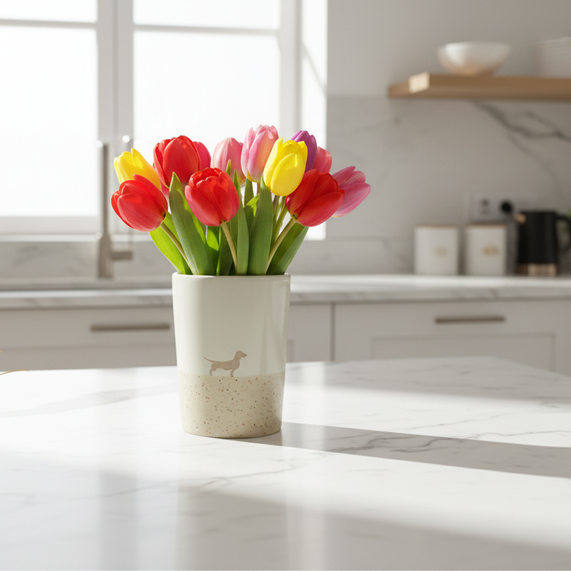 Vase 16 Lieblingshund Sand