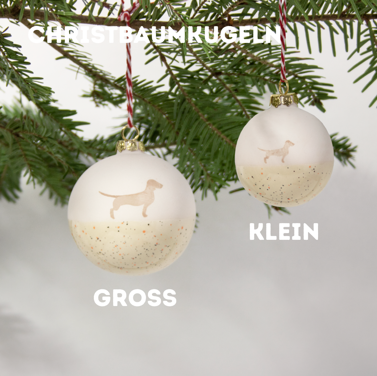 Christmas tree bauble dachshund sand small