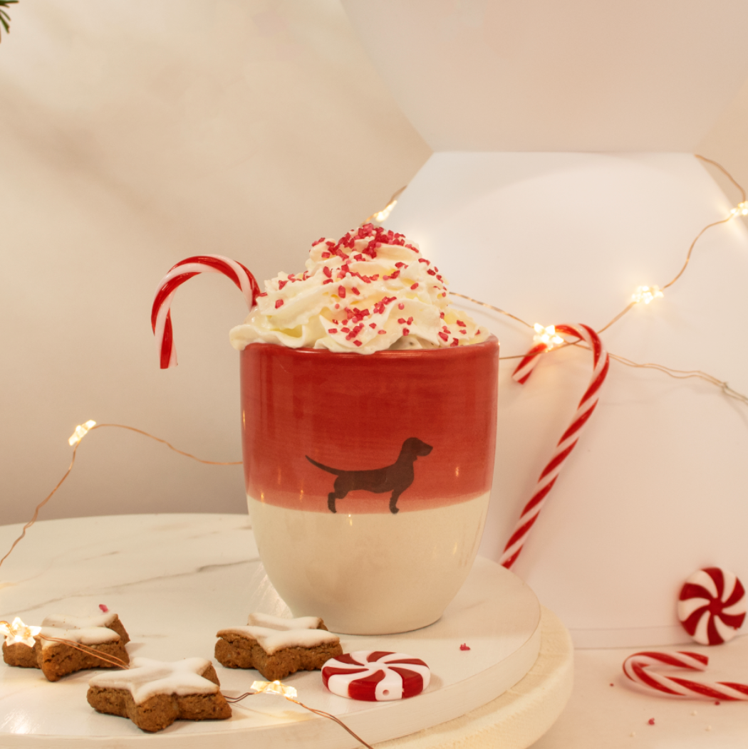 Becher Lieblingshund Weihnachts-Edition Ruby Red