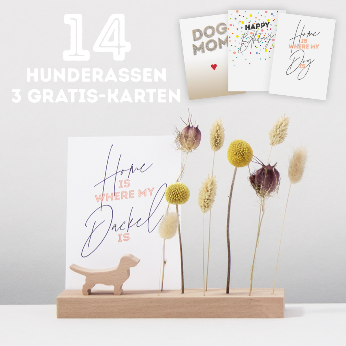 Floral greeting favorite dog