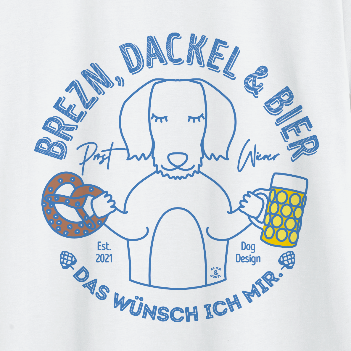 Organic T-Shirt: Brezn, Dackel und Bier