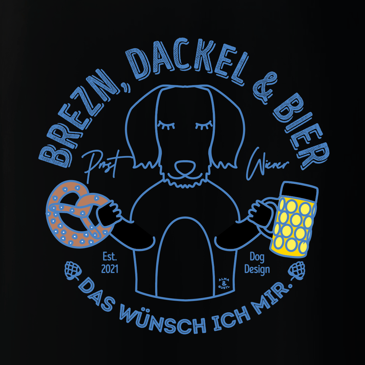 Organic T-Shirt: Brezn, Dackel und Bier