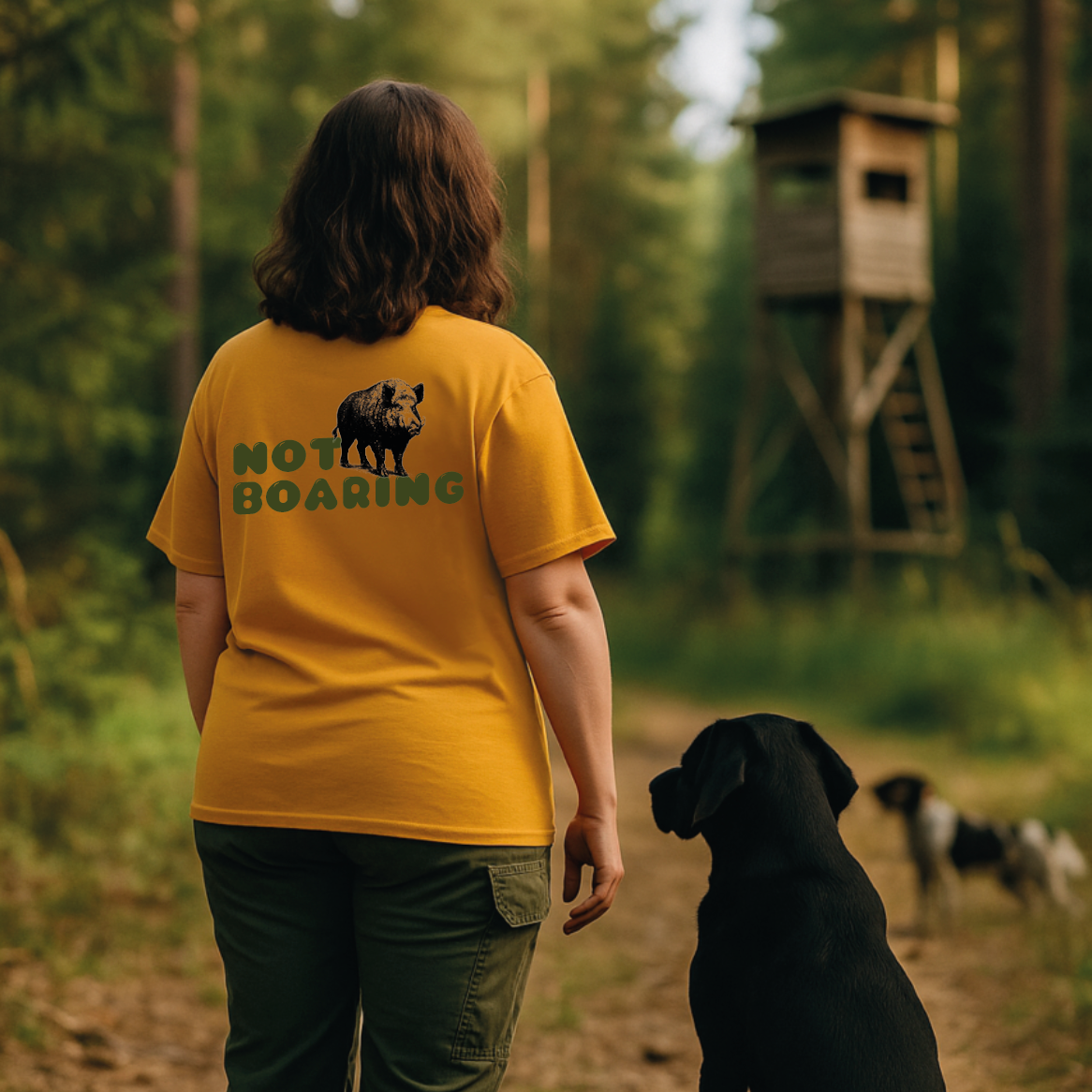 T-Shirt: „Not Boaring“ Orange Light