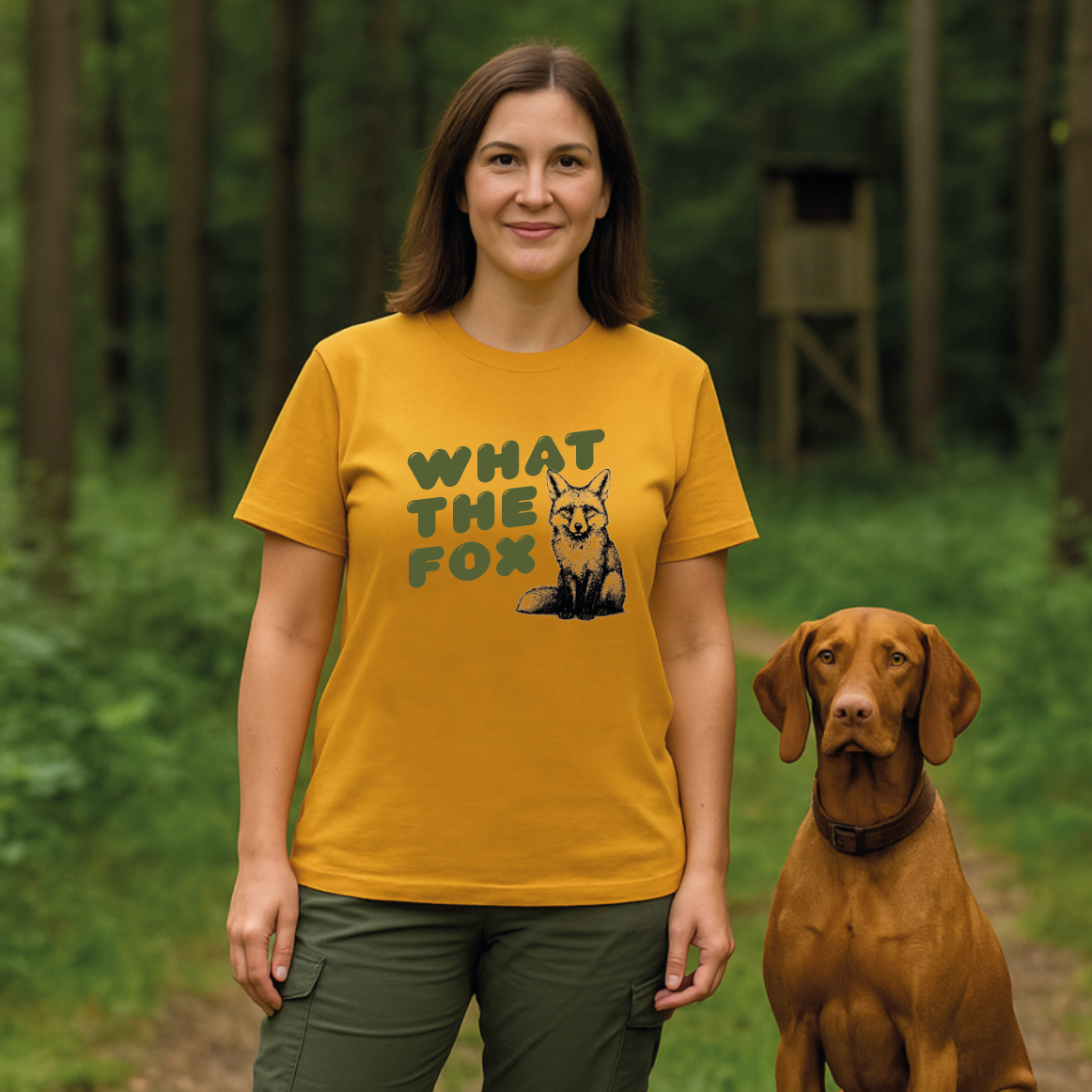 T-Shirt: „What the Fox“ Orange Light