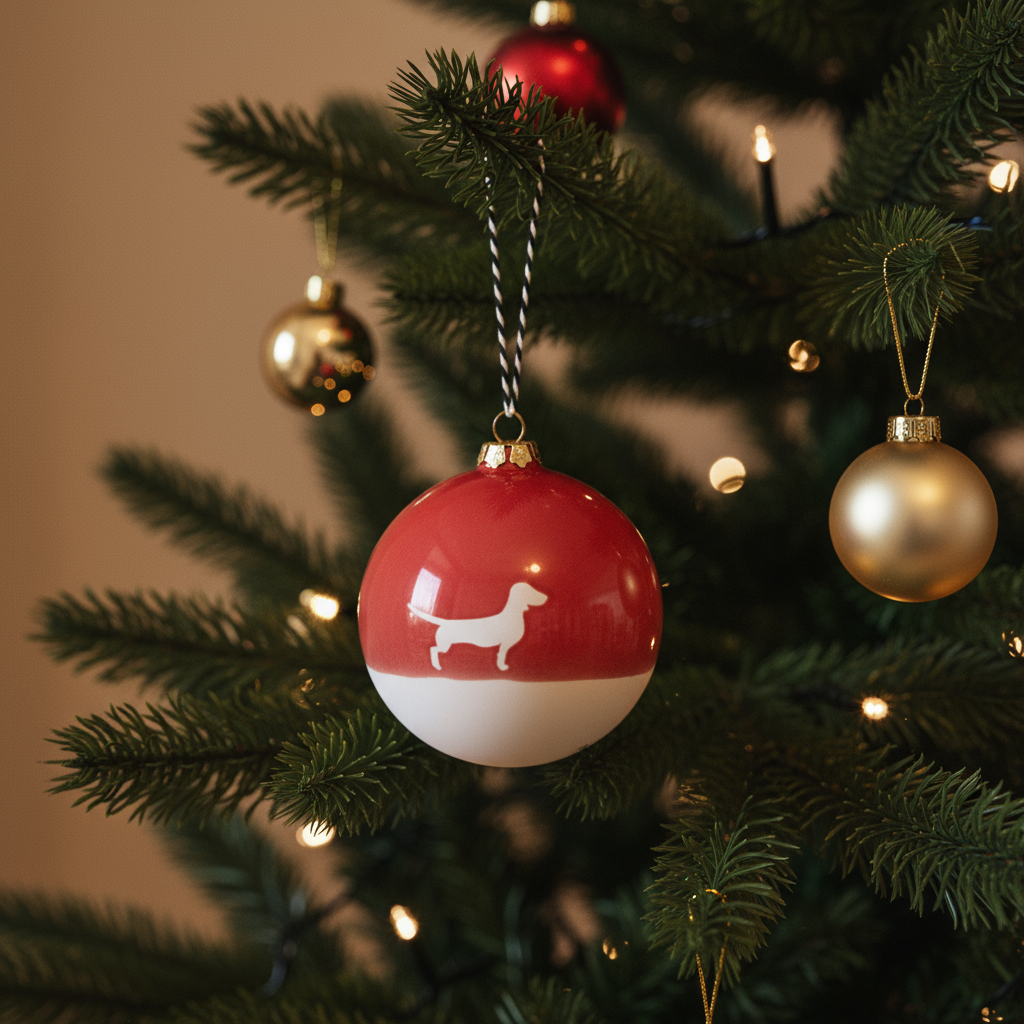 Christbaumkugel XL Lieblingshund Ruby Red