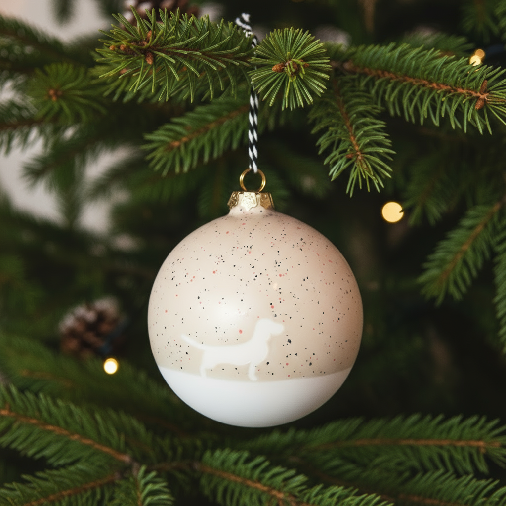 Christmas tree bauble dachshund sand large