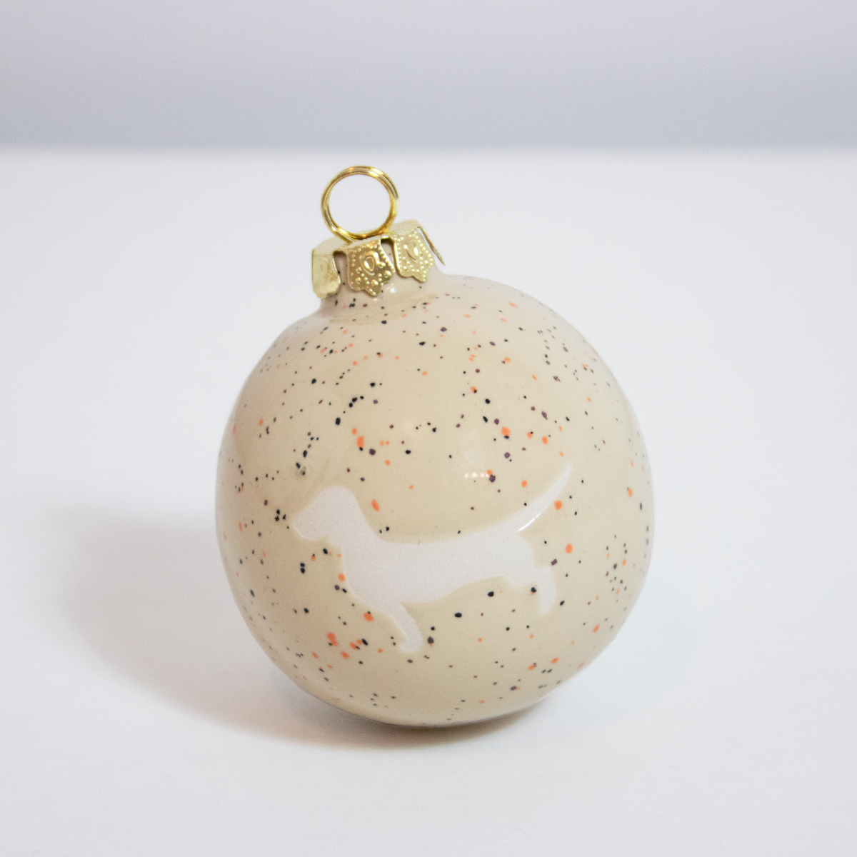Christmas tree bauble dachshund sand large