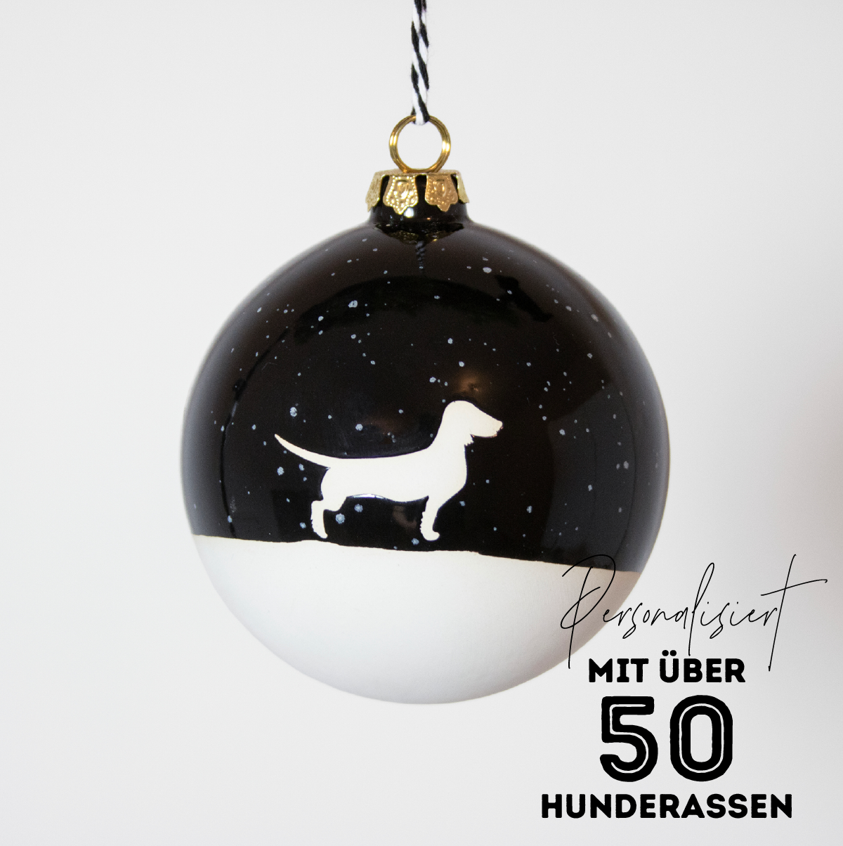 Christmas tree bauble dachshund sand large