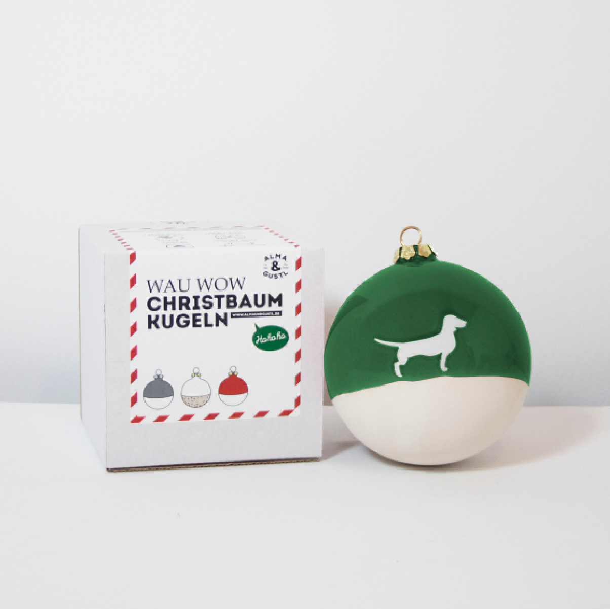 Christmas tree bauble dachshund sand large
