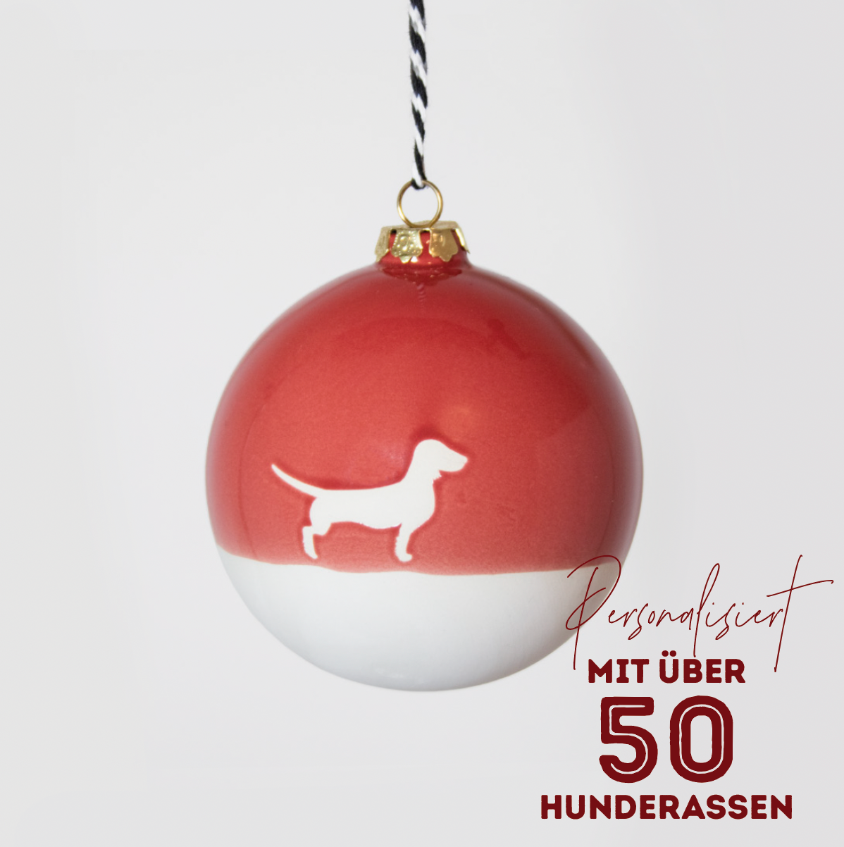 Große Christbaumkugel Lieblingshund Ruby Red