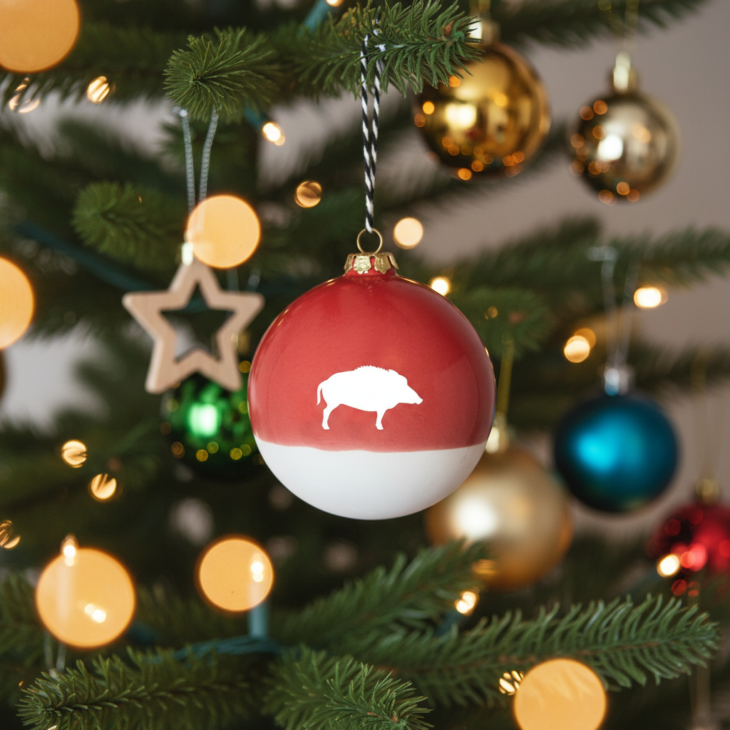 Große Christbaumkugel Sau Ruby Red