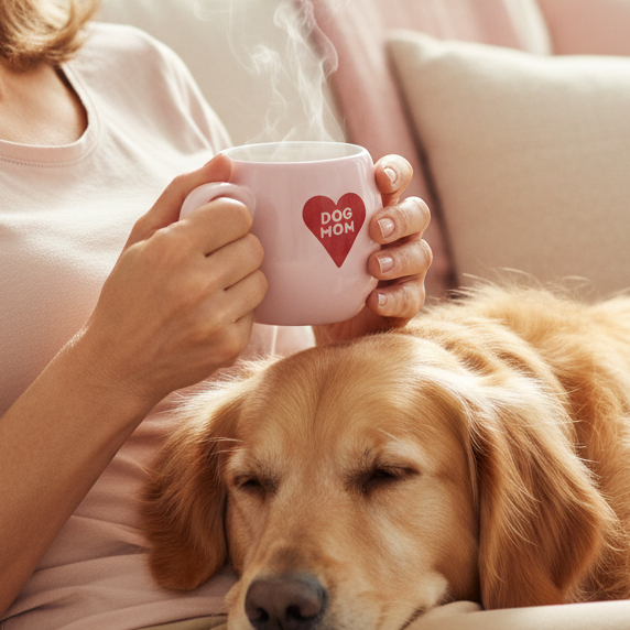 Tasse DOG MOM Rose Heart