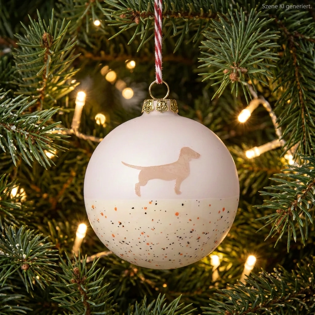 Christmas tree bauble dachshund sand large