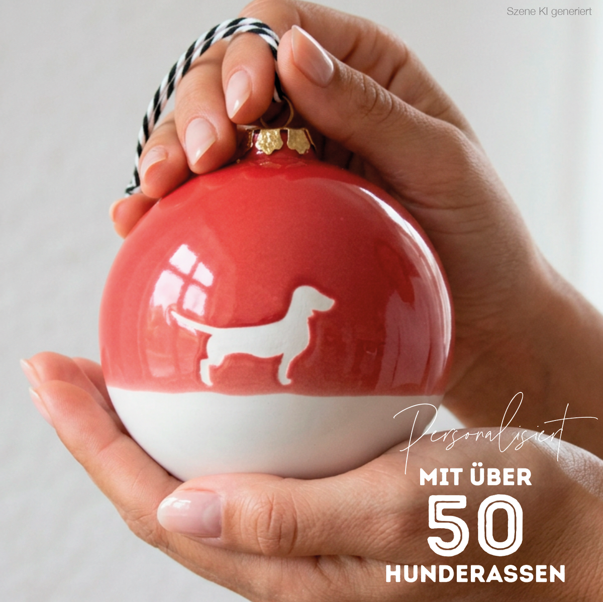 Christbaumkugel XL Lieblingshund Ruby Red