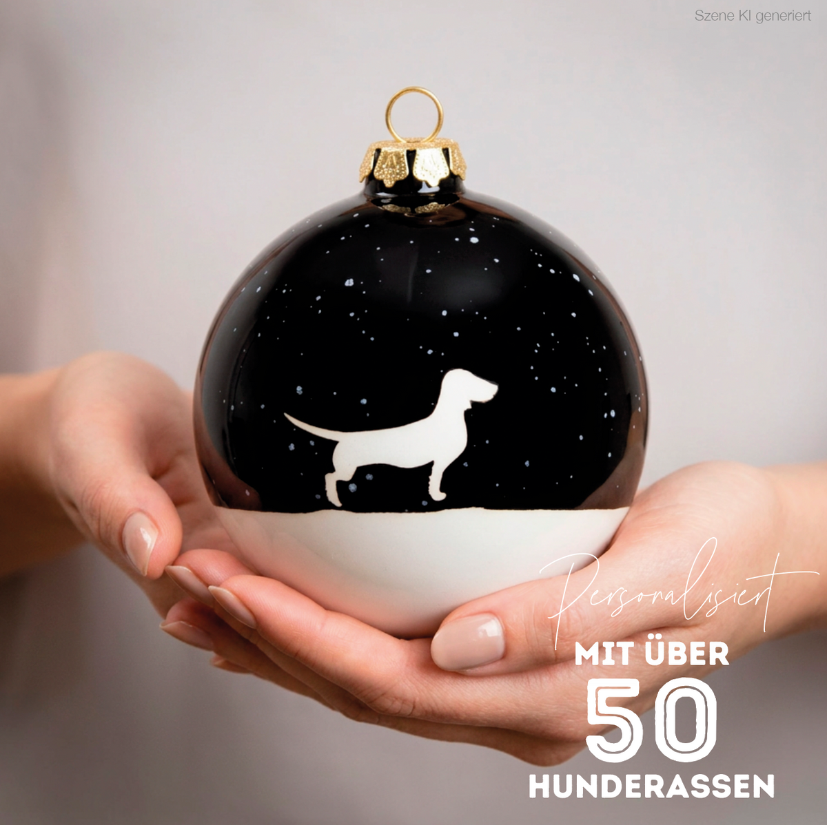 Christbaumkugel XL Lieblingshund Night Sky