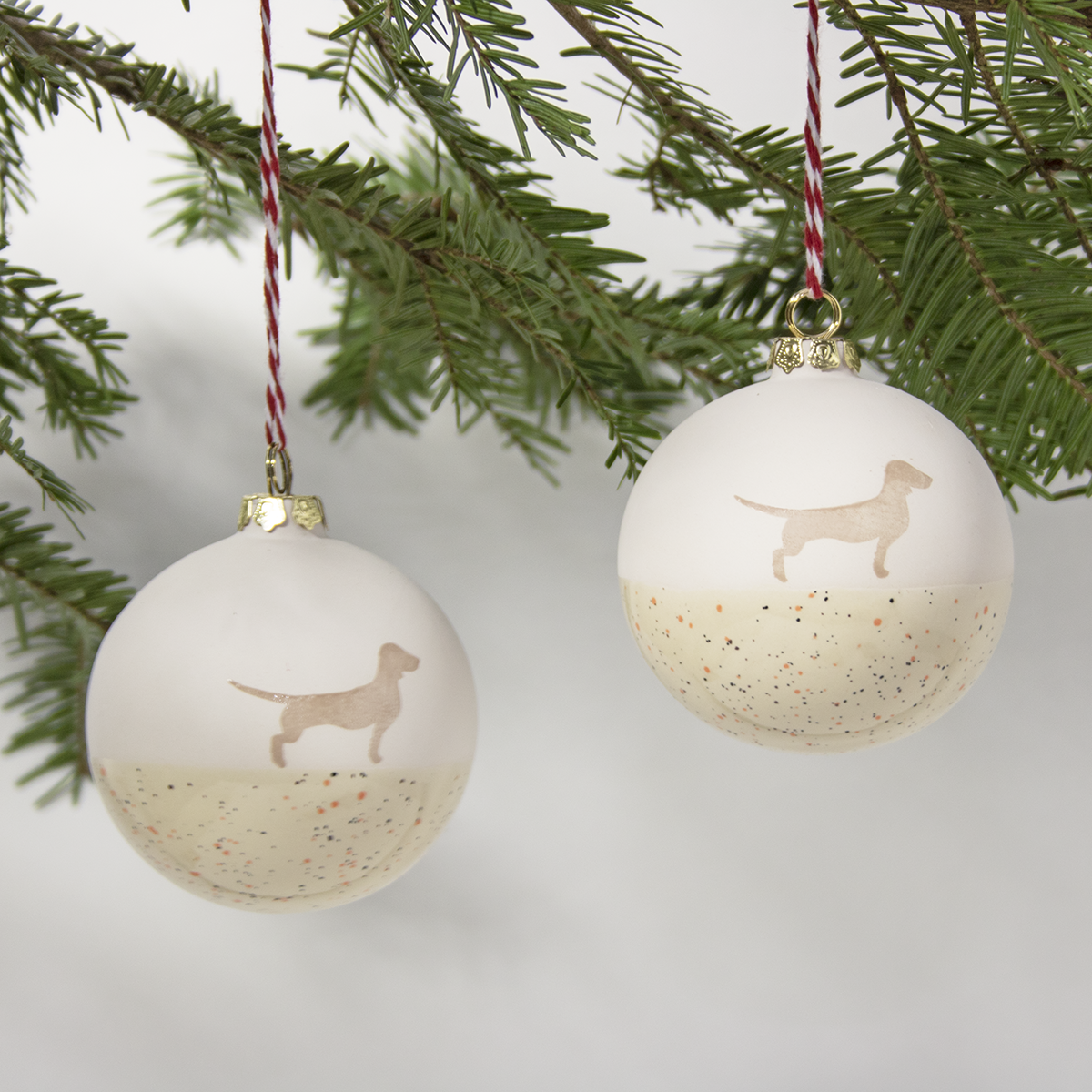 Christmas tree bauble dachshund sand large