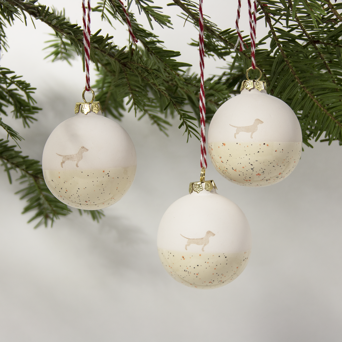 Christmas tree bauble dachshund sand small
