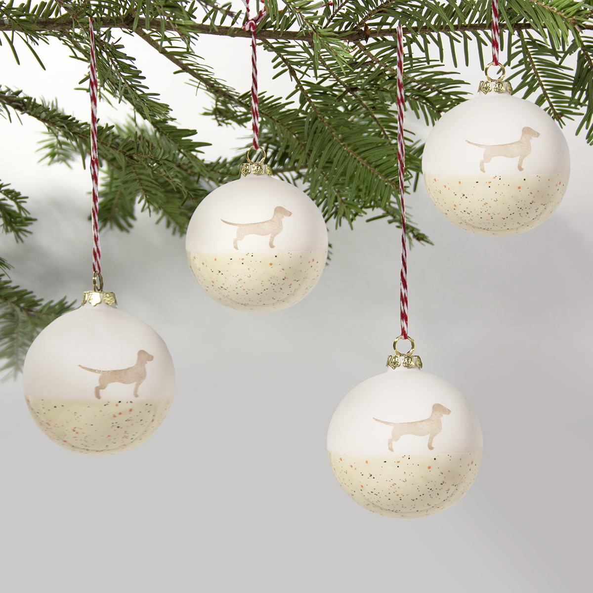 Christmas tree bauble dachshund sand large