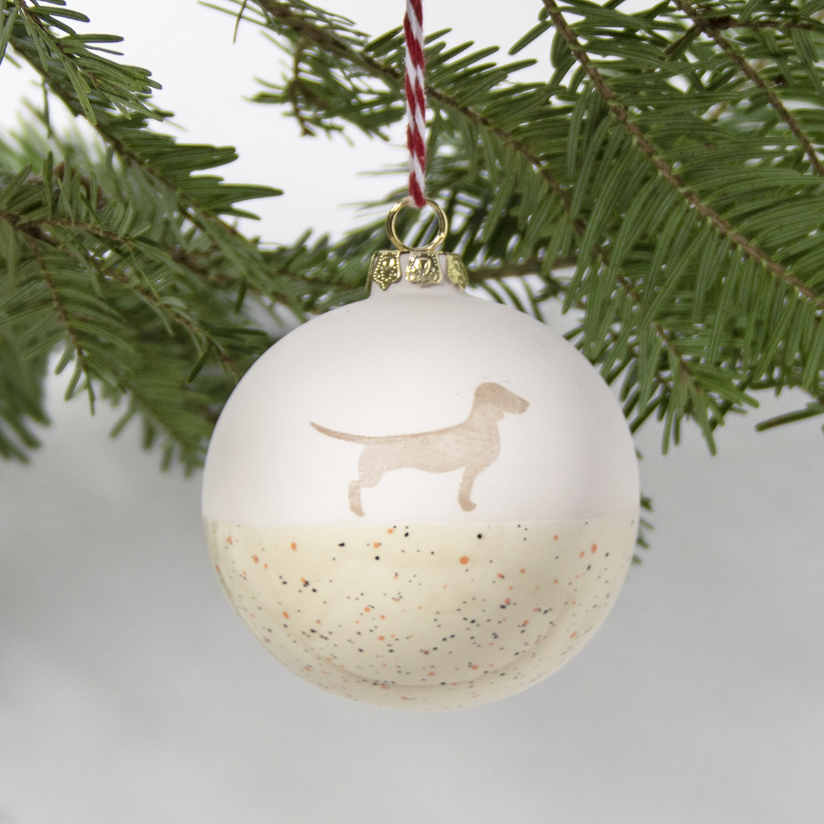Christmas tree bauble dachshund sand large