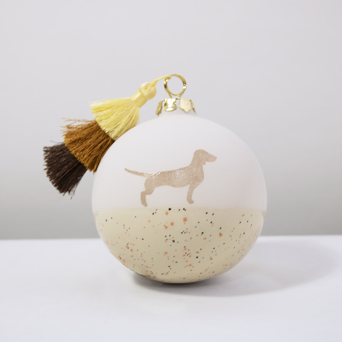 Christmas tree bauble dachshund sand large