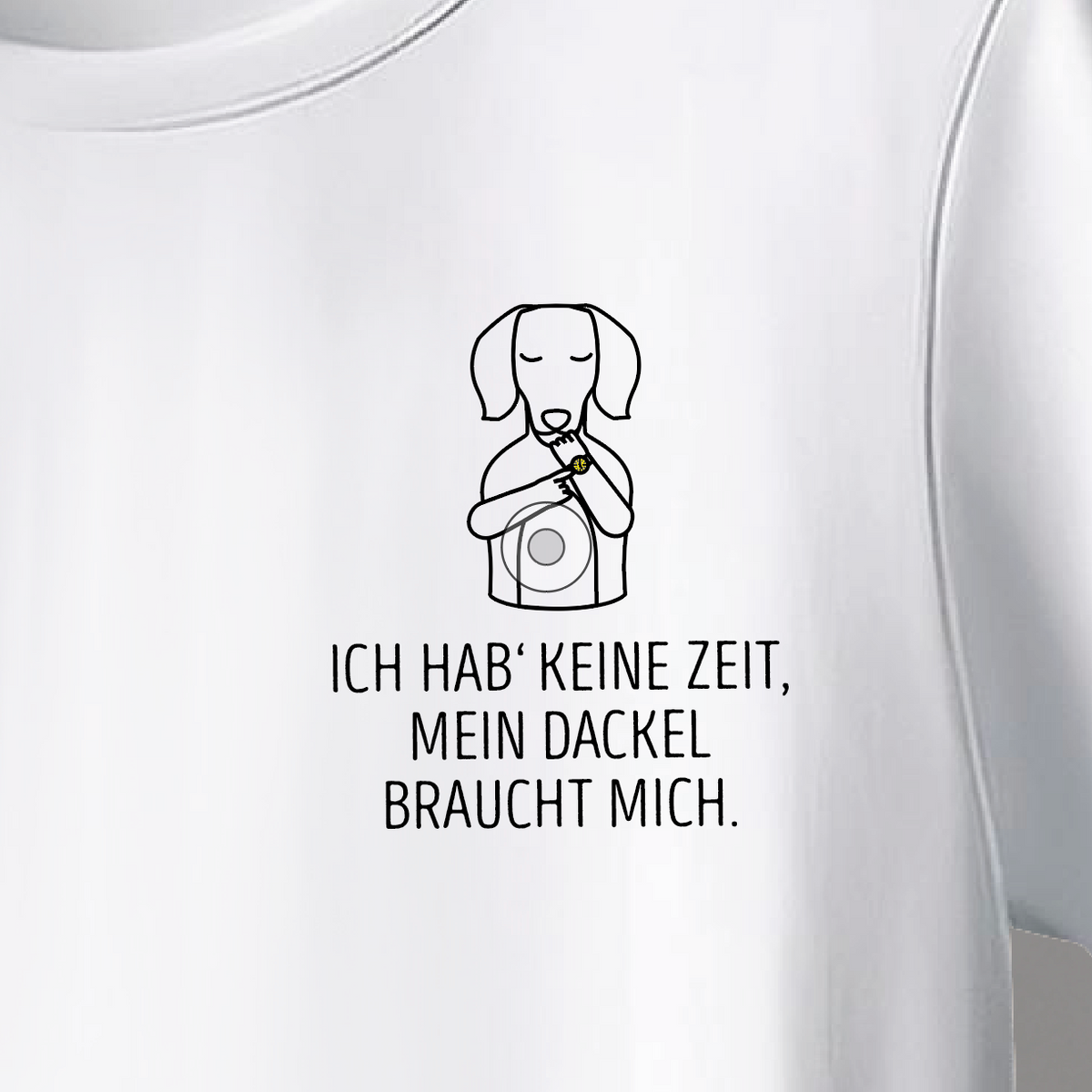 Unisex T-Shirt: "My dachshund and I don't care"