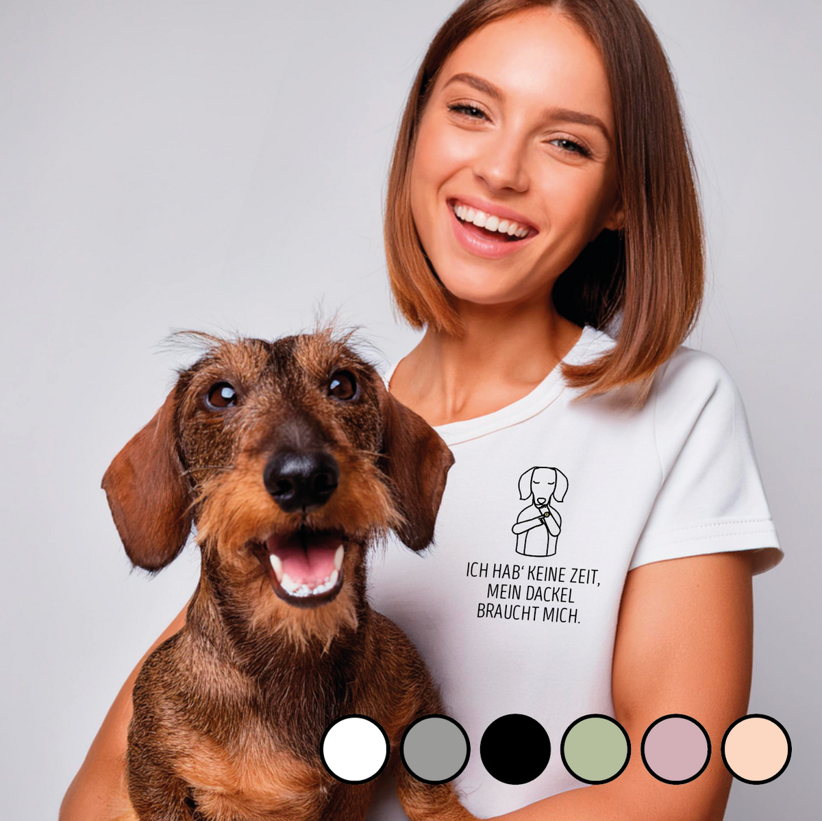 Unisex T-Shirt: "My dachshund and I don't care"