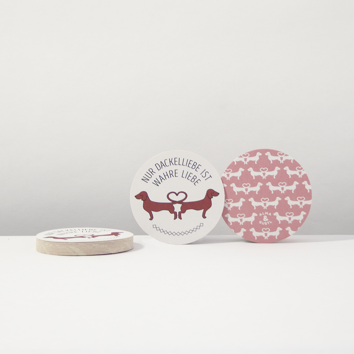 Beer coasters dachshund love set of 12