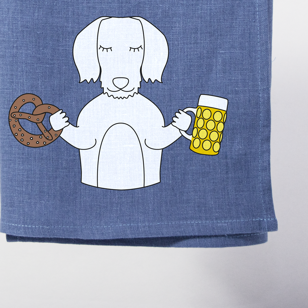 Geschirrtuch Dackel, Brezn & Bier Sky