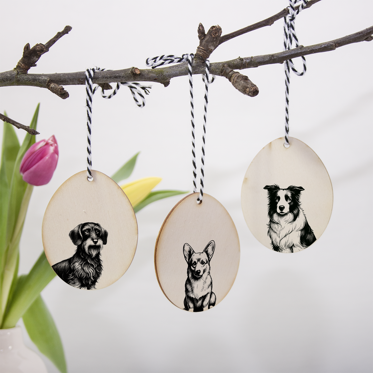 Dachshund hanger Easter small but nice set of 6