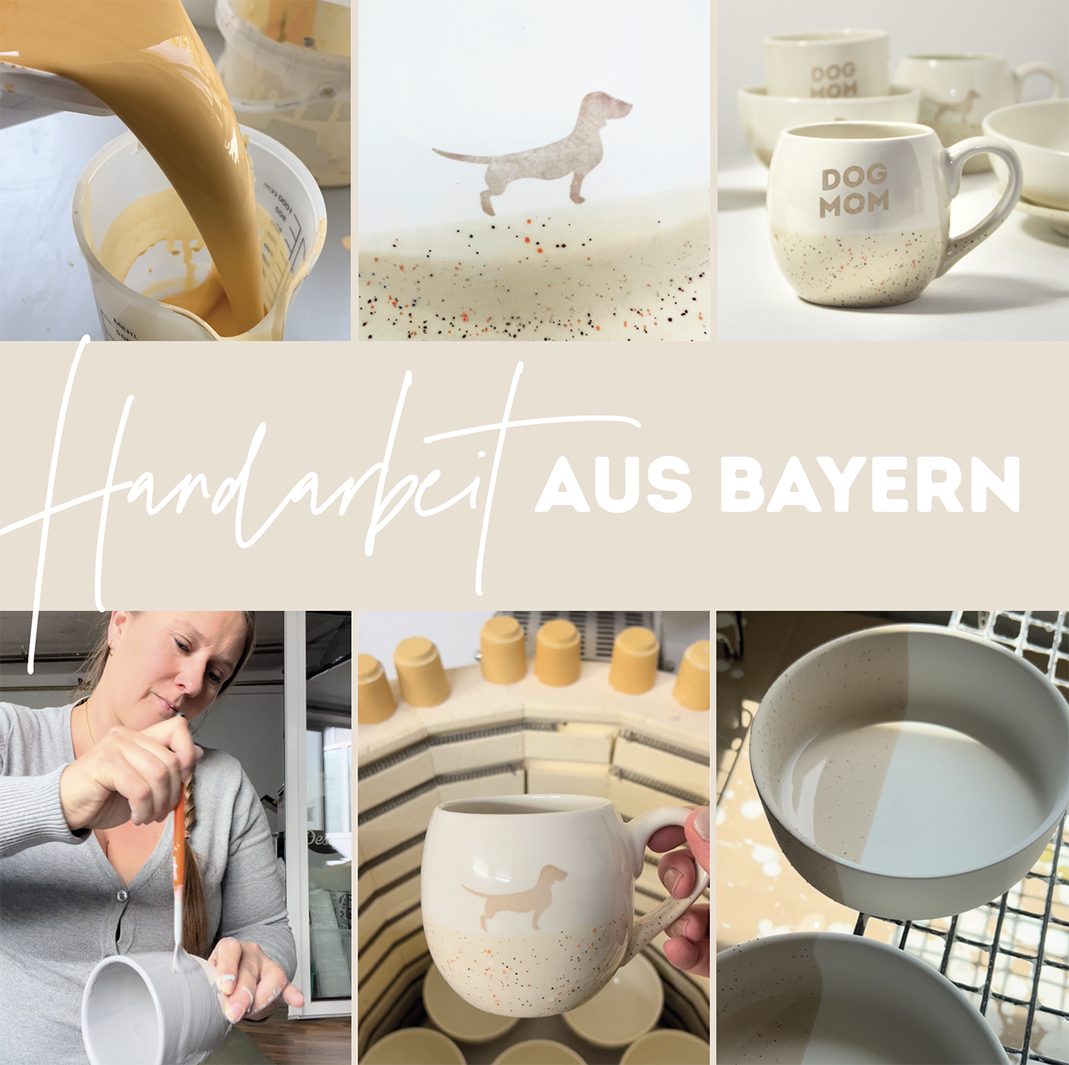 Tasse Langhaardackel Sand
