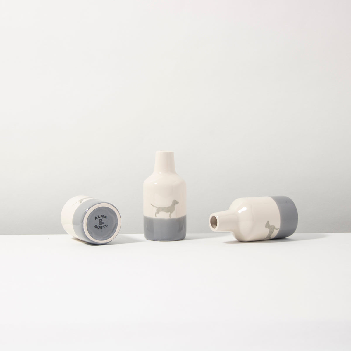 Vases in a set of 3 Small but fine Dusty