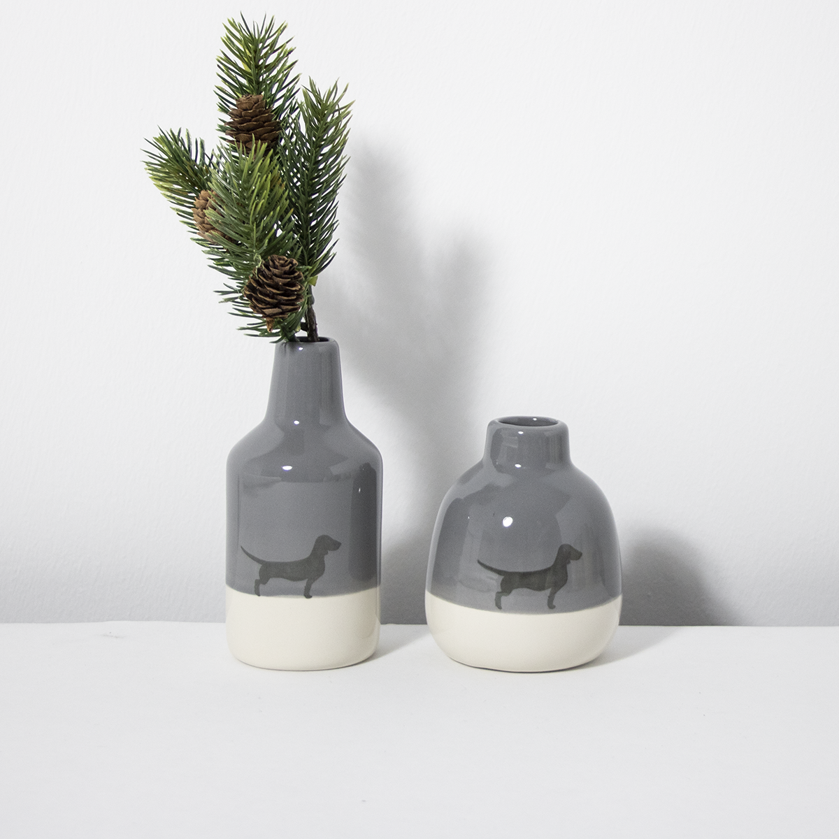 Vasenduo Dackel 2er-Set Dusty