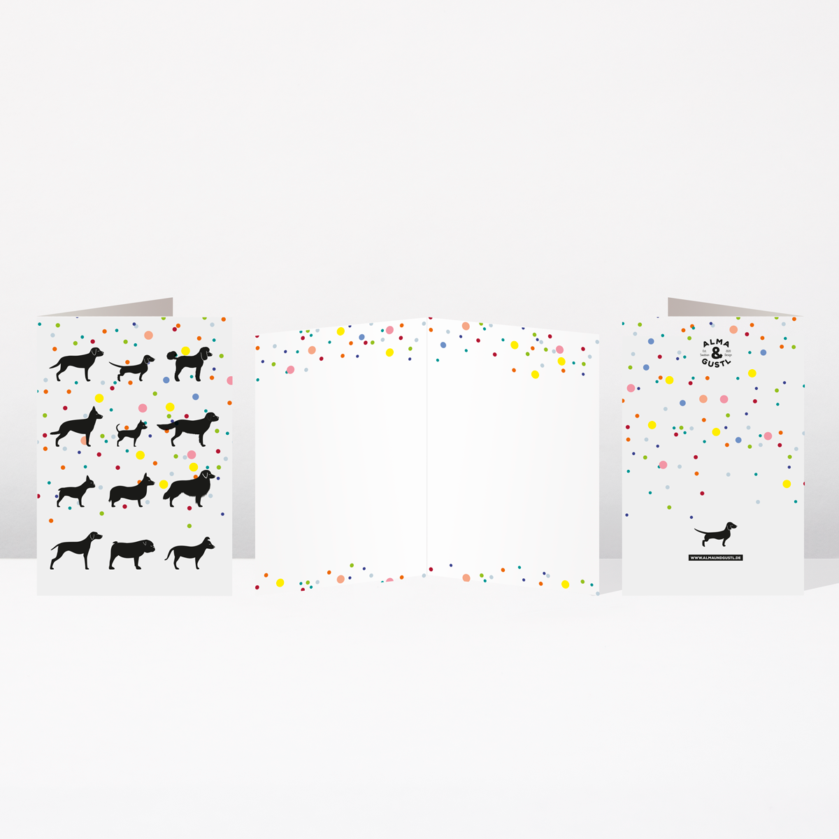 Klappkarte Gemischtes Rudel Confetti