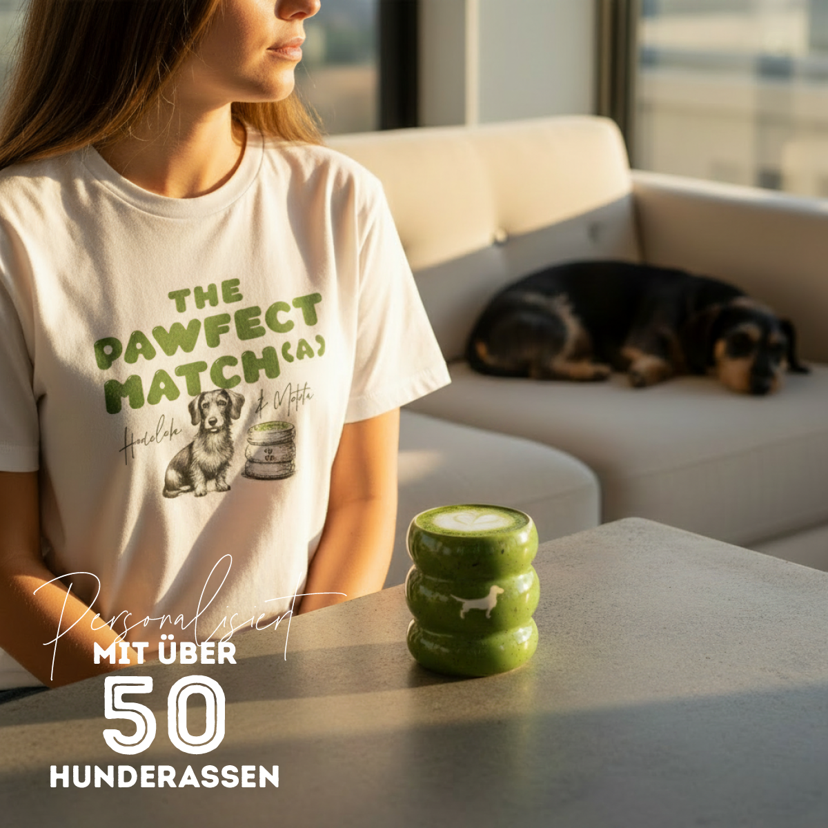 Organic T-Shirt: „The Pawfect Match(a)" Lieblingshund