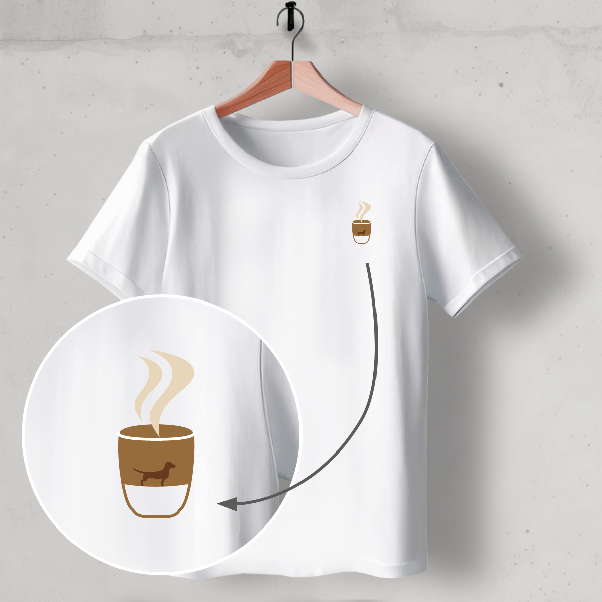 Organic T-Shirt: „I like my coffee as strong as my dogs attitude"