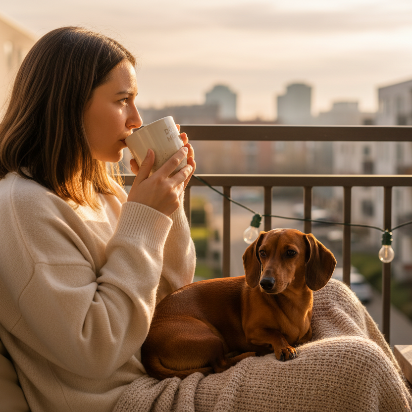 Becher DOG MOM Sand