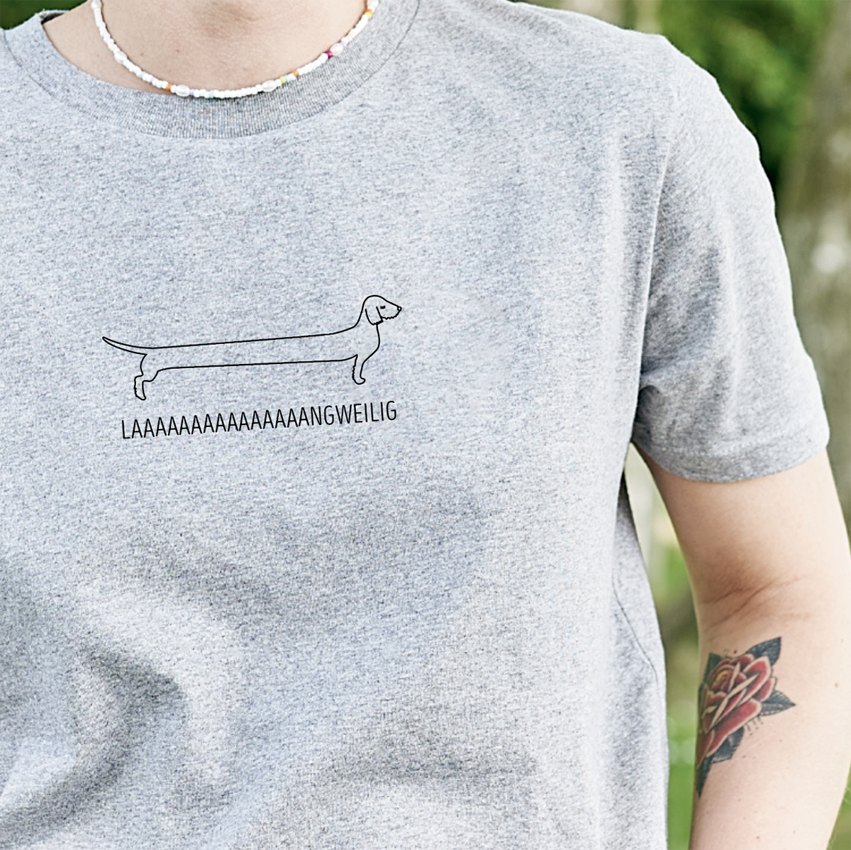 Unisex T-Shirt: „laaaaaaaaaaaaaaangweilig“