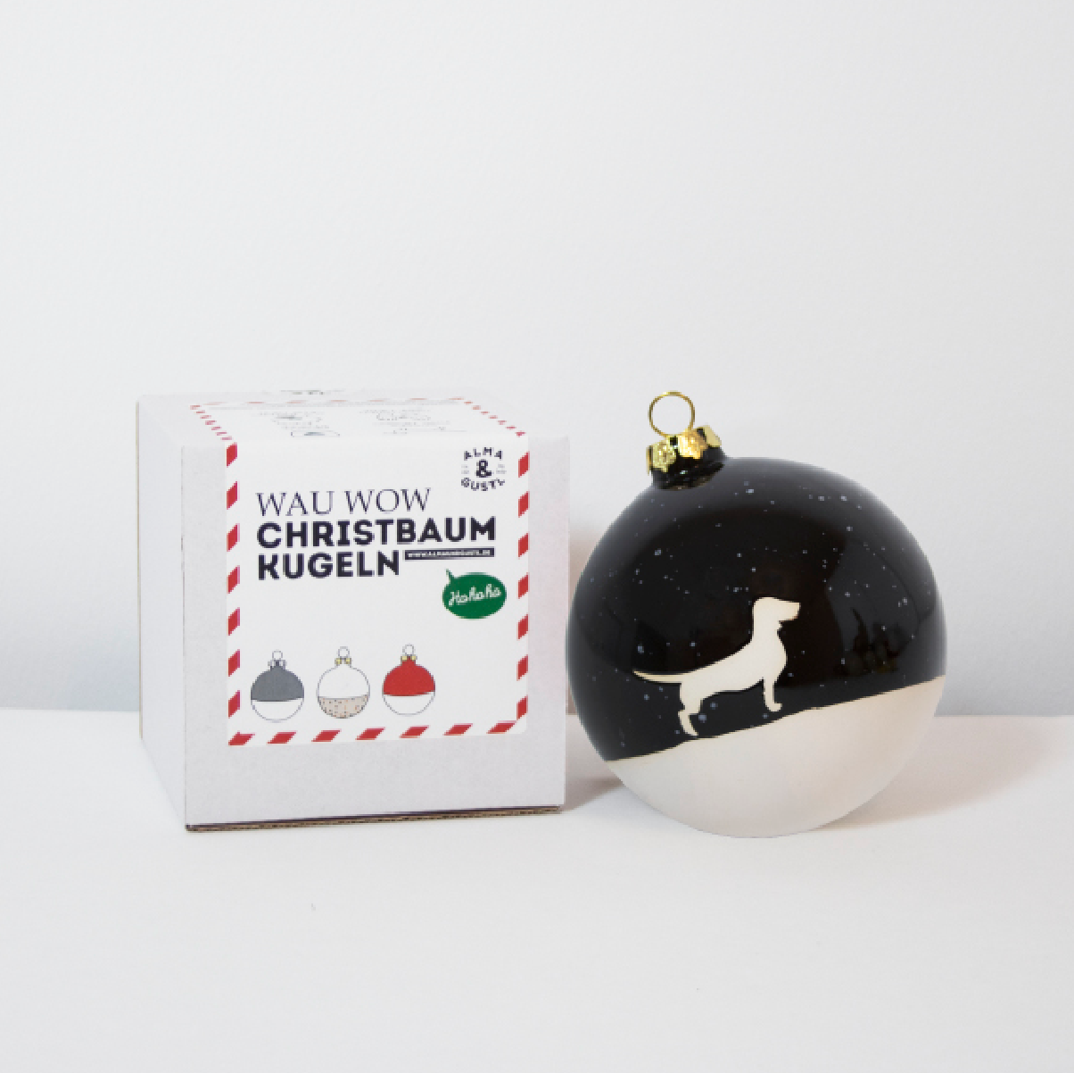 Christmas tree bauble dachshund sand large