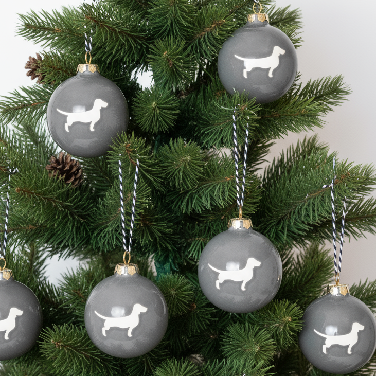 Christmas tree bauble dachshund sand large