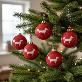 Christmas tree bauble dachshund sand large