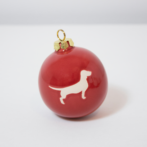 Christmas tree bauble dachshund sand large