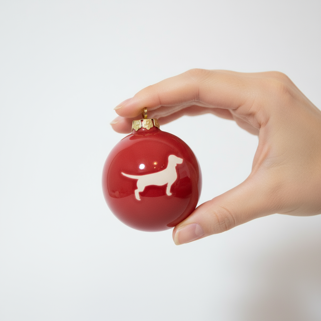 Christmas tree bauble dachshund sand large